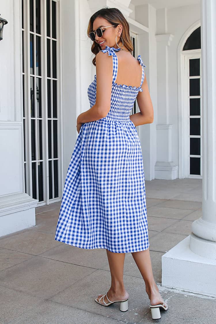 Gingham guinguette-kjole