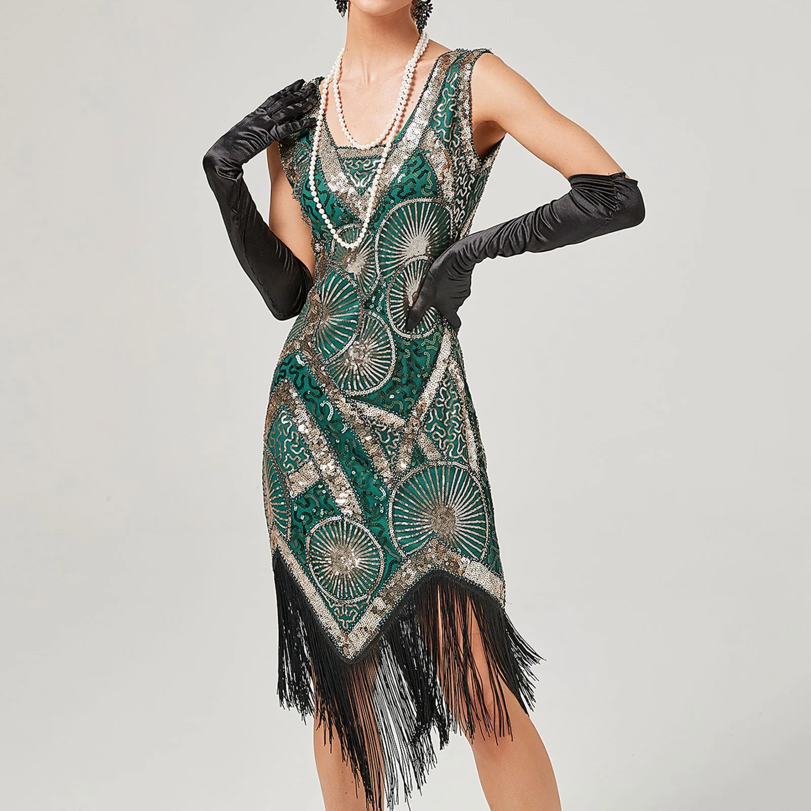 Vestido Gatsby verde