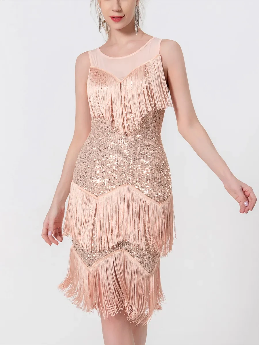 Vestido Gatsby cor-de-rosa