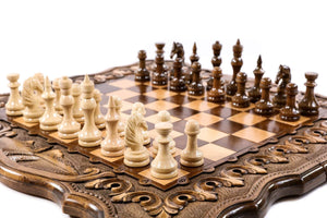 Arabesque skakbræt og skakspil