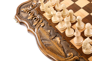 Arabesque skakbræt og skakspil