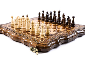 Unikt skakbræt og skakspil