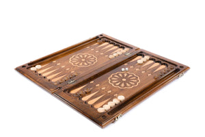 Backgammon-spil i bøgetræ