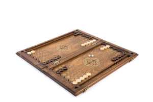 Backgammon-bræt i mosaik