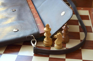 Læderetui til skakbræt