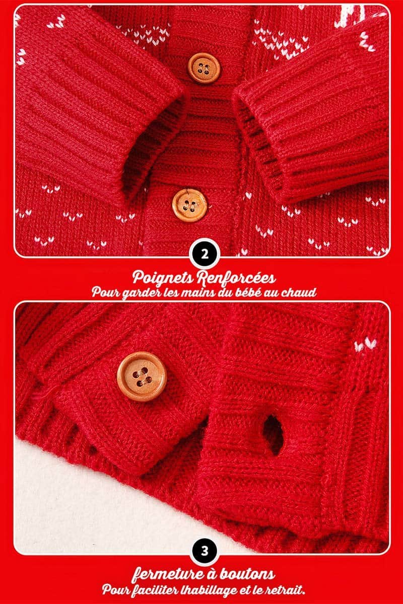 Röd Baby Hooded Sweater Jul Ren