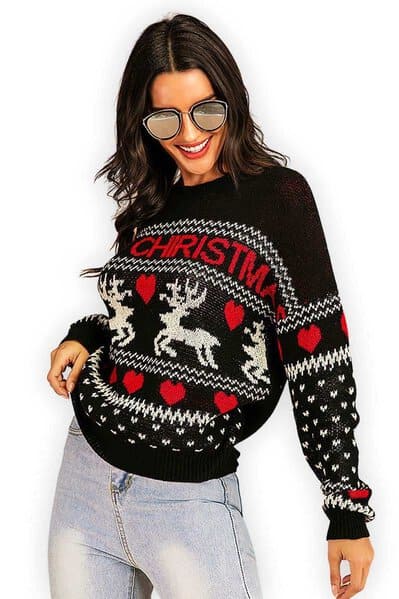 Merry Christmas-jumper Svart vit