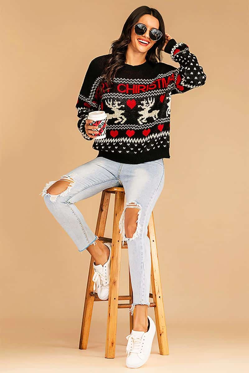 Merry Christmas-jumper Svart