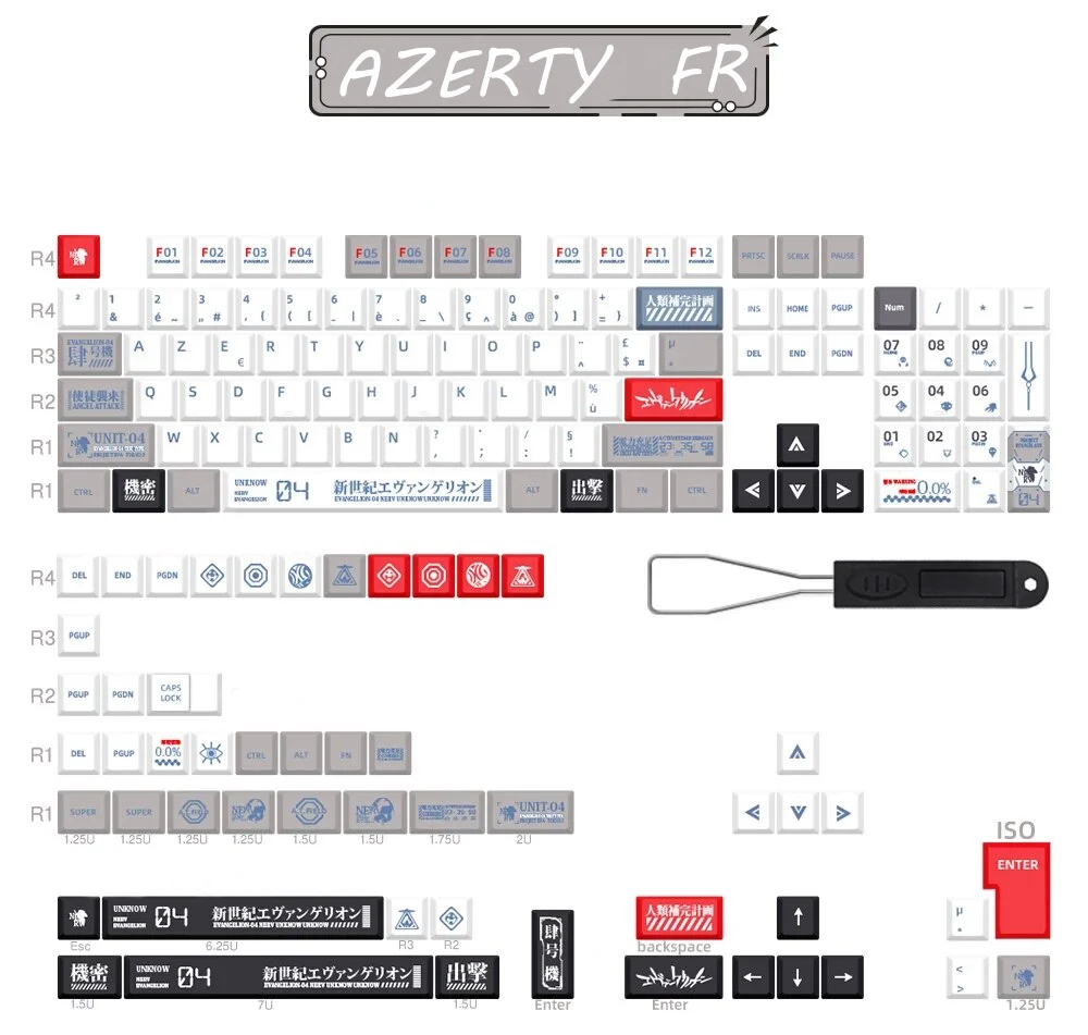EV-04 azerty keycaps
