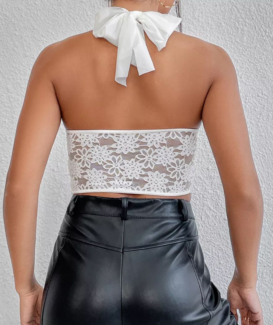 Valkoinen korsetti Crop Top