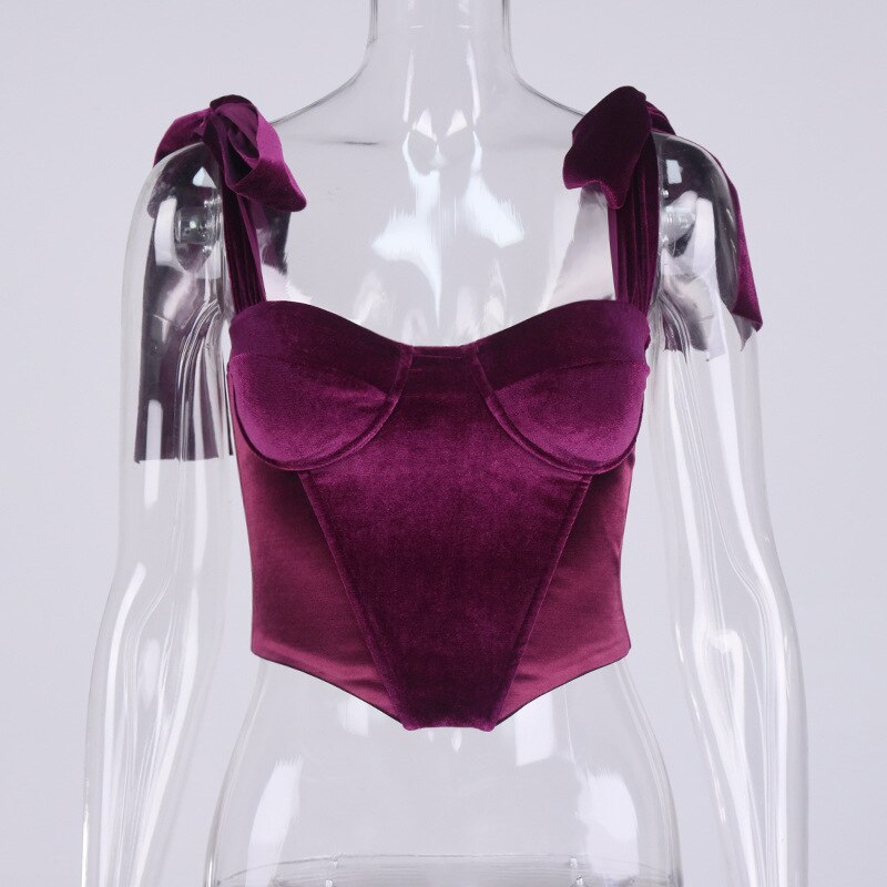 Violetti Sametti Bustier Korsetti Topi