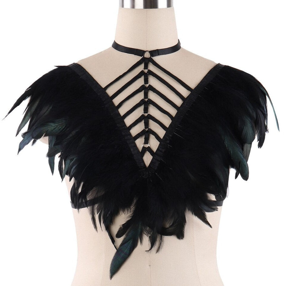 Aftenbustier med fjer Hestia Aftenbustier med fjer Hestia