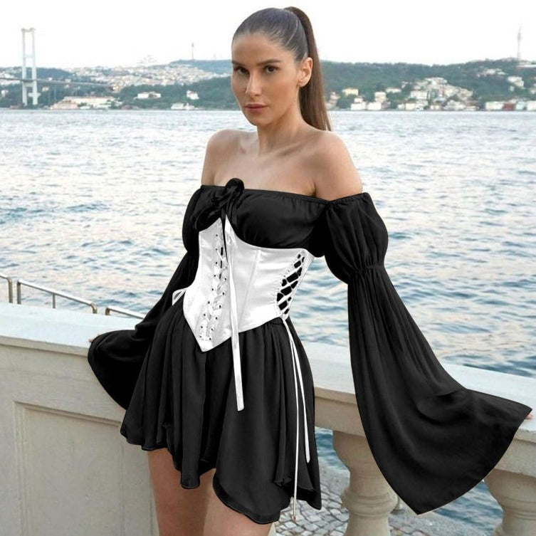 Готически корсет от перлена дантела Underbust