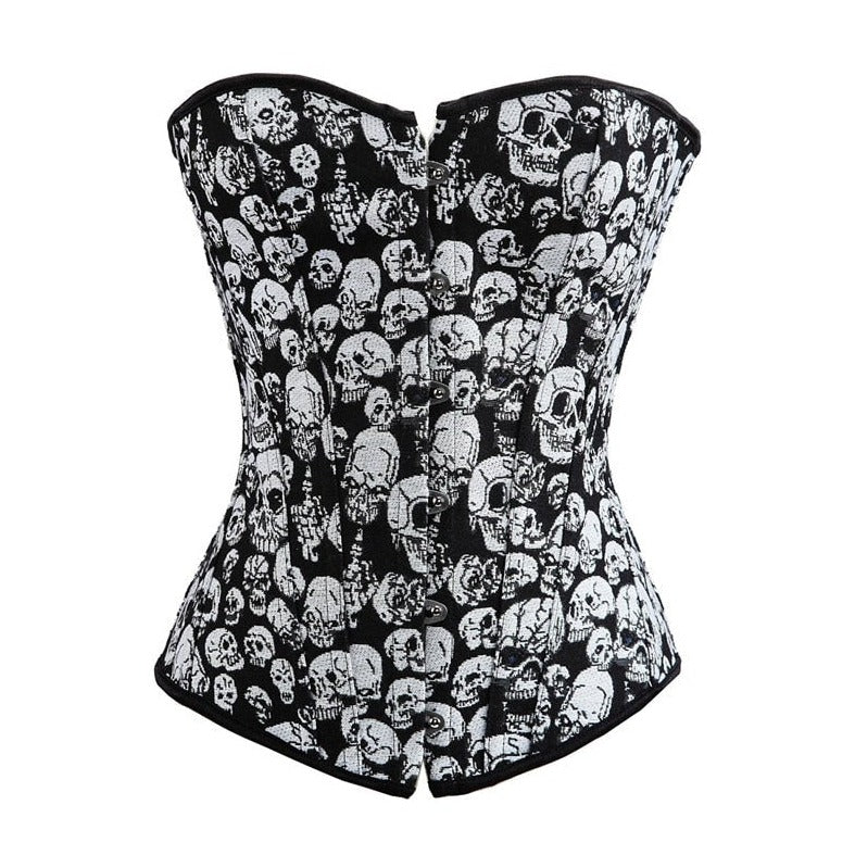 Gothic Bustier Dödskalle Korsett Dayana