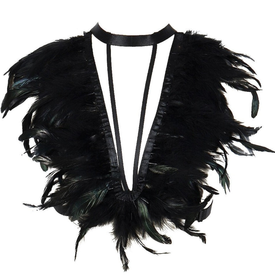 Aftenbustier med fjer Thalia Aftenbustier med fjer Thalia