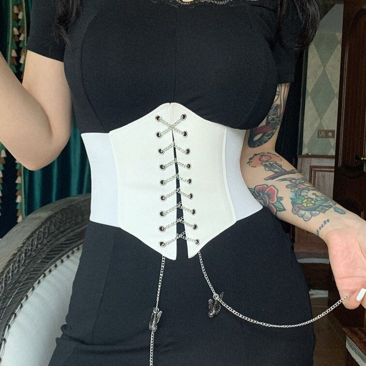 Underbust Perhonen nahkainen korsetti