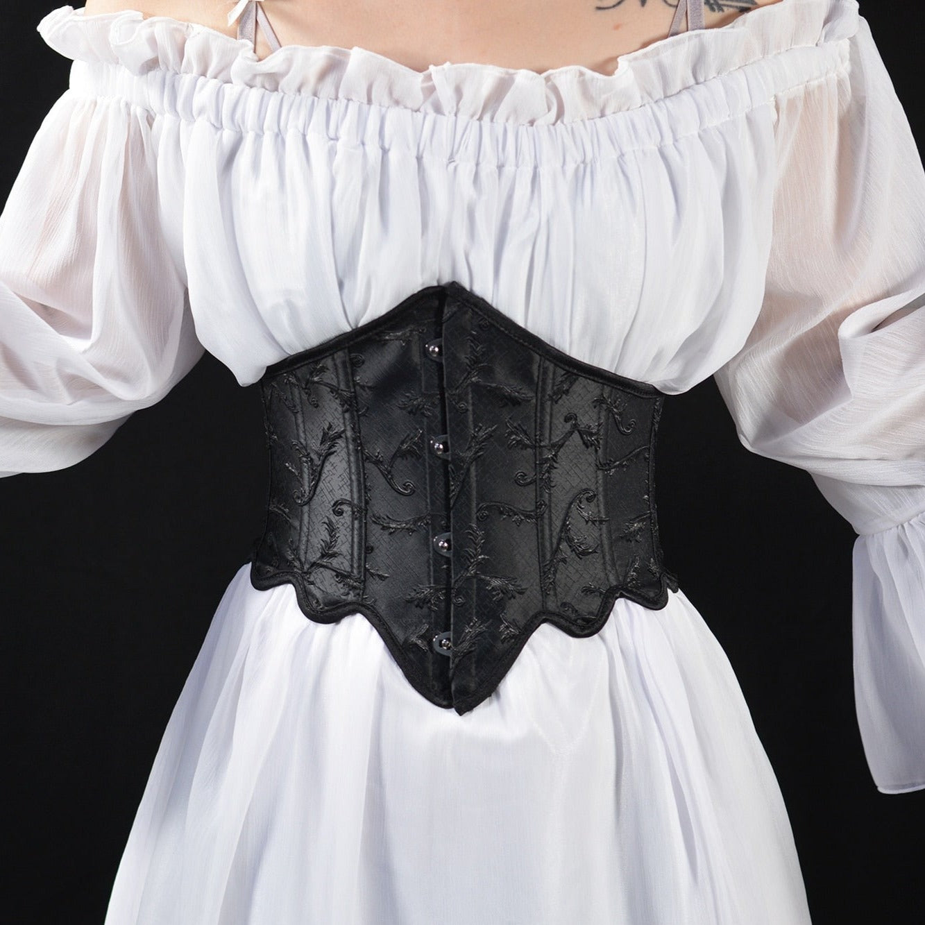 Черен готически корсет Underbust