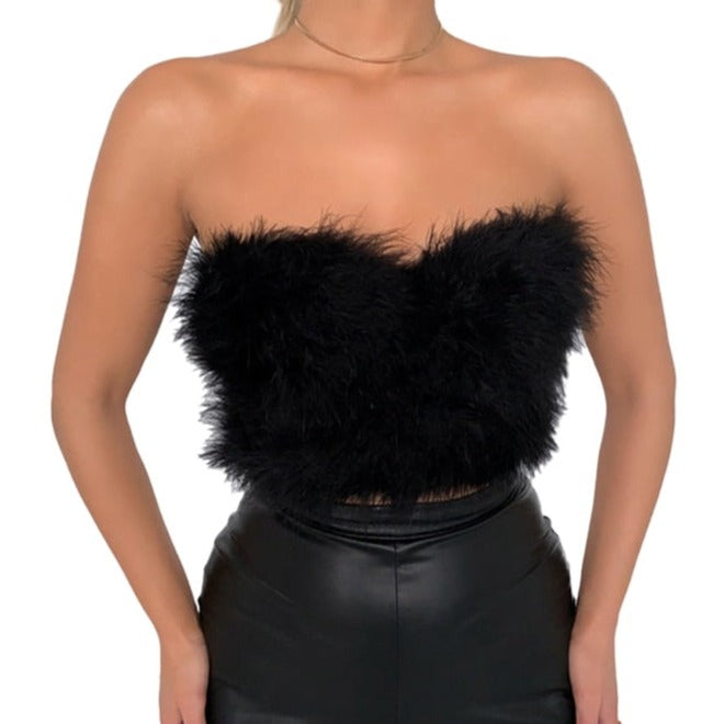 Musta sulka Bustier-topp