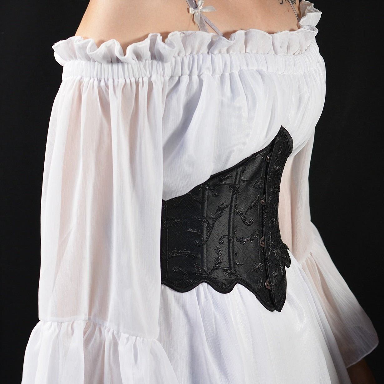 Черен готически корсет Underbust