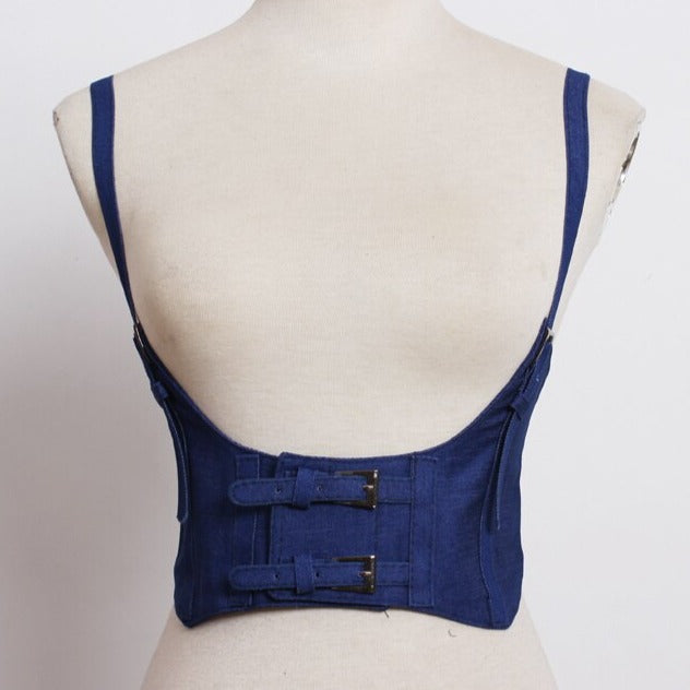 Underbust-korset i mørk jeans Underbust-korset i mørk jeans