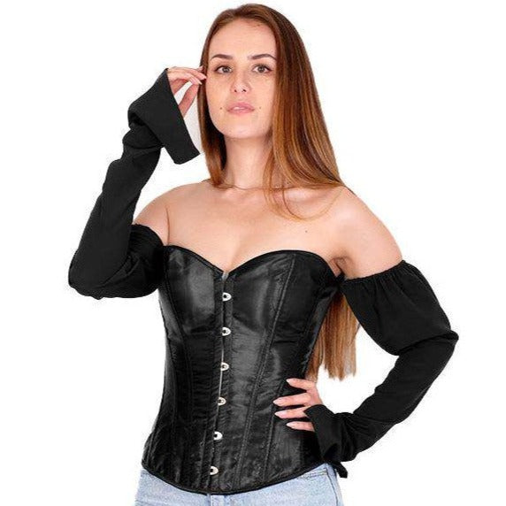 Pitkähihainen Bustier Korsetti Top (Musta)