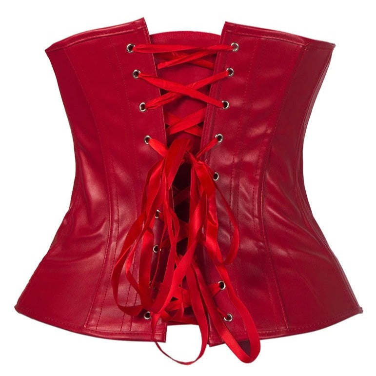 Bria Red Latex Bustier-korsett for kvinner i rød latex