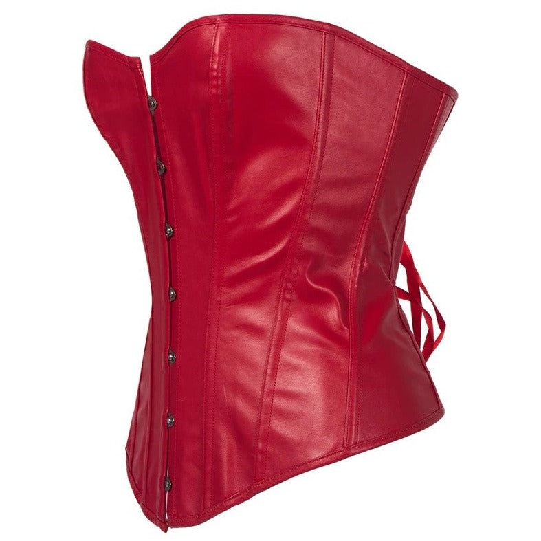 Bria Red Latex Bustier-korsett for kvinner i rød latex