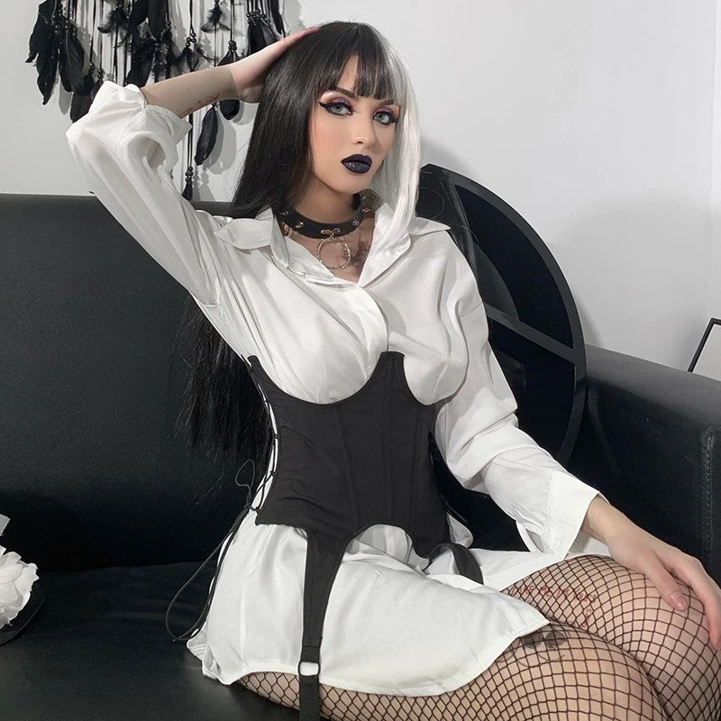 Underbust moderne korset sort med harmonisnørebånd Underbust moderne korset sort med harmonisnørebånd