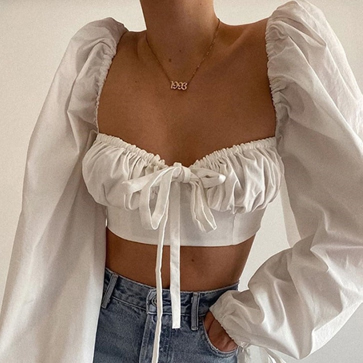 Bustier Crop Top Hvid (Bluse) Bustier Crop Top Hvid (Bluse)