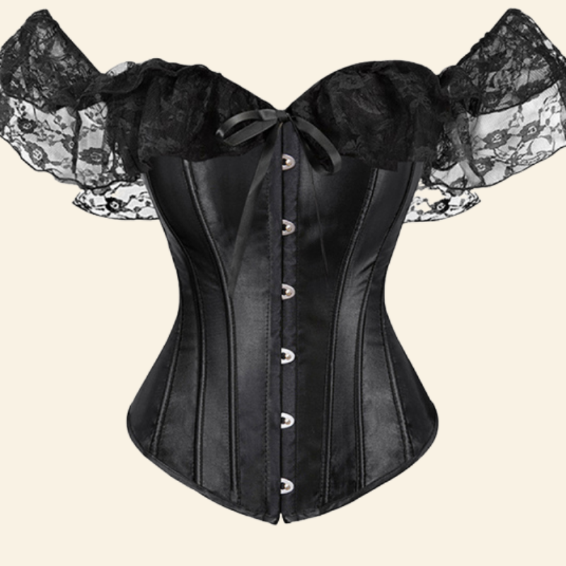 Gothic-korsett med korte ermer og blonder Haylee Gothic-korsett med korte ermer og blonder Haylee