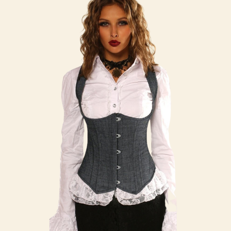 Steampunk-korsett i piratstil, stor størrelse Adelyn Steampunk-korsett i piratstil, stor størrelse Adelyn