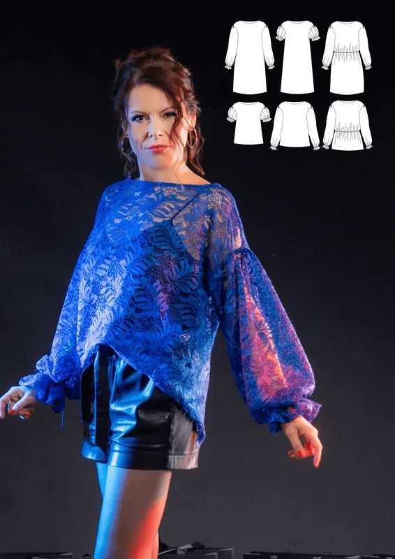 PDF-Schnittmuster für Kleid/Top Daumesnil von Größe 34 bis 48 PDF-Schnittmuster für Kleid/Top Daumesnil von Größe 34 bis 48