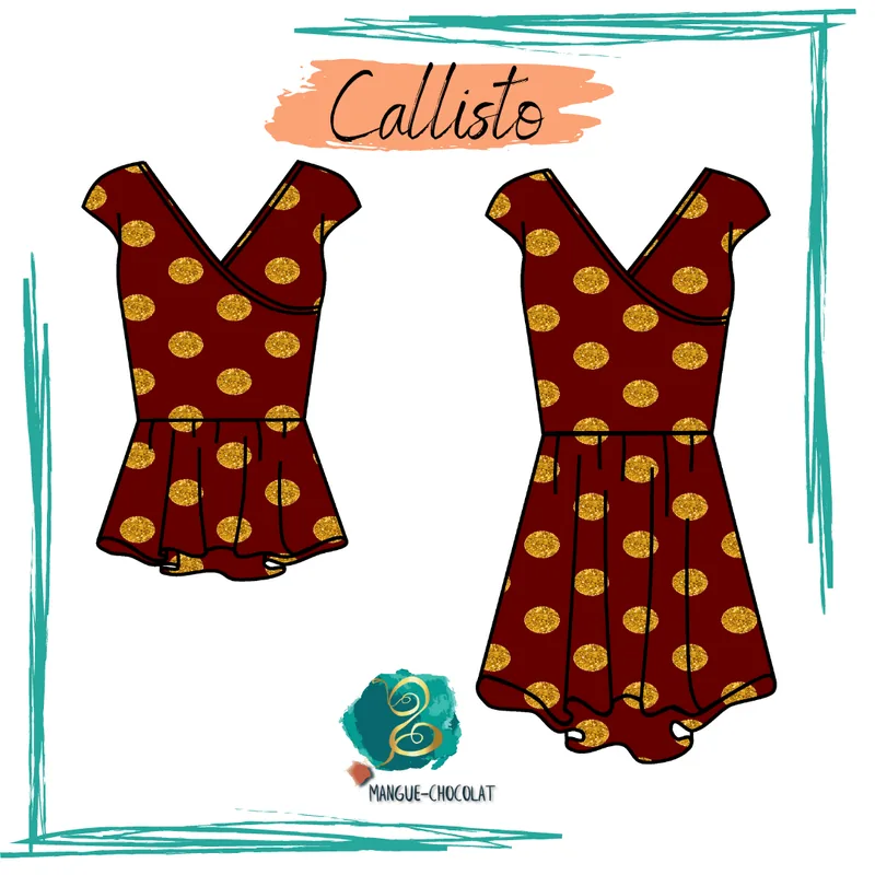 PDF-Schnittmuster für das Callisto-Kleid/die Callisto-Bluse in den Größen 36 bis 50