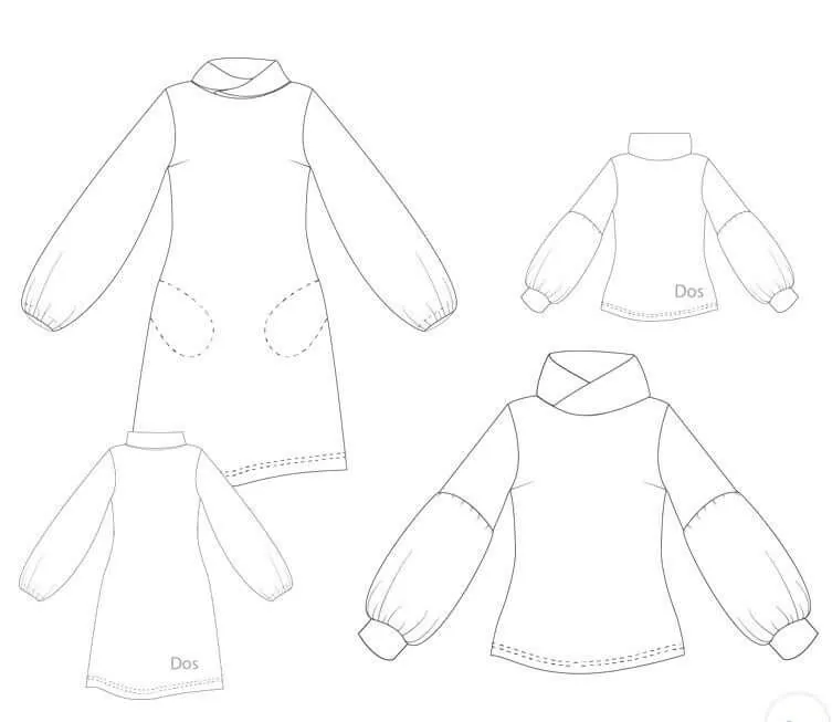 PDF-Schnittmuster Sweatkleid Mapulin in den Größen 32 bis 60