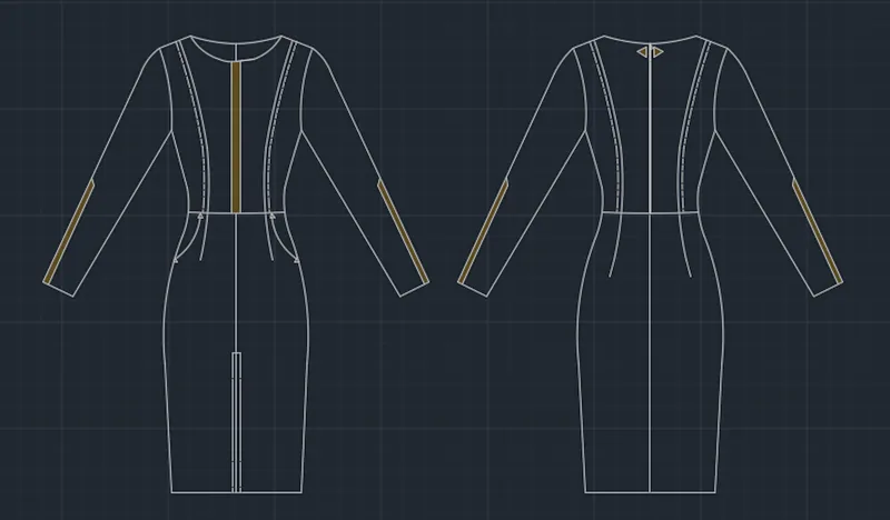 PDF-Schnittmuster für ein kurzes, gerades Kleid in den Größen XS bis L