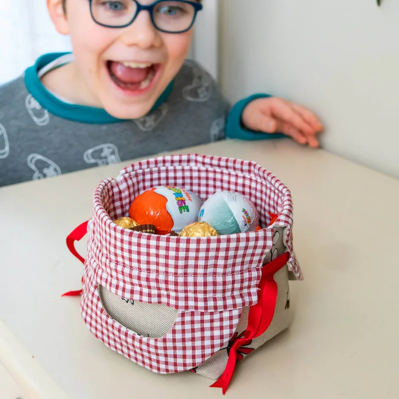 3-in-1-Korb: Tasche, Einkaufskorb, Geschenktüte – Leckerei
