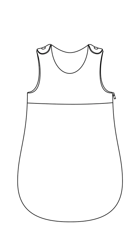 PDF-Schnittmuster für einen klassischen Babyschlafsack in 4 Größen