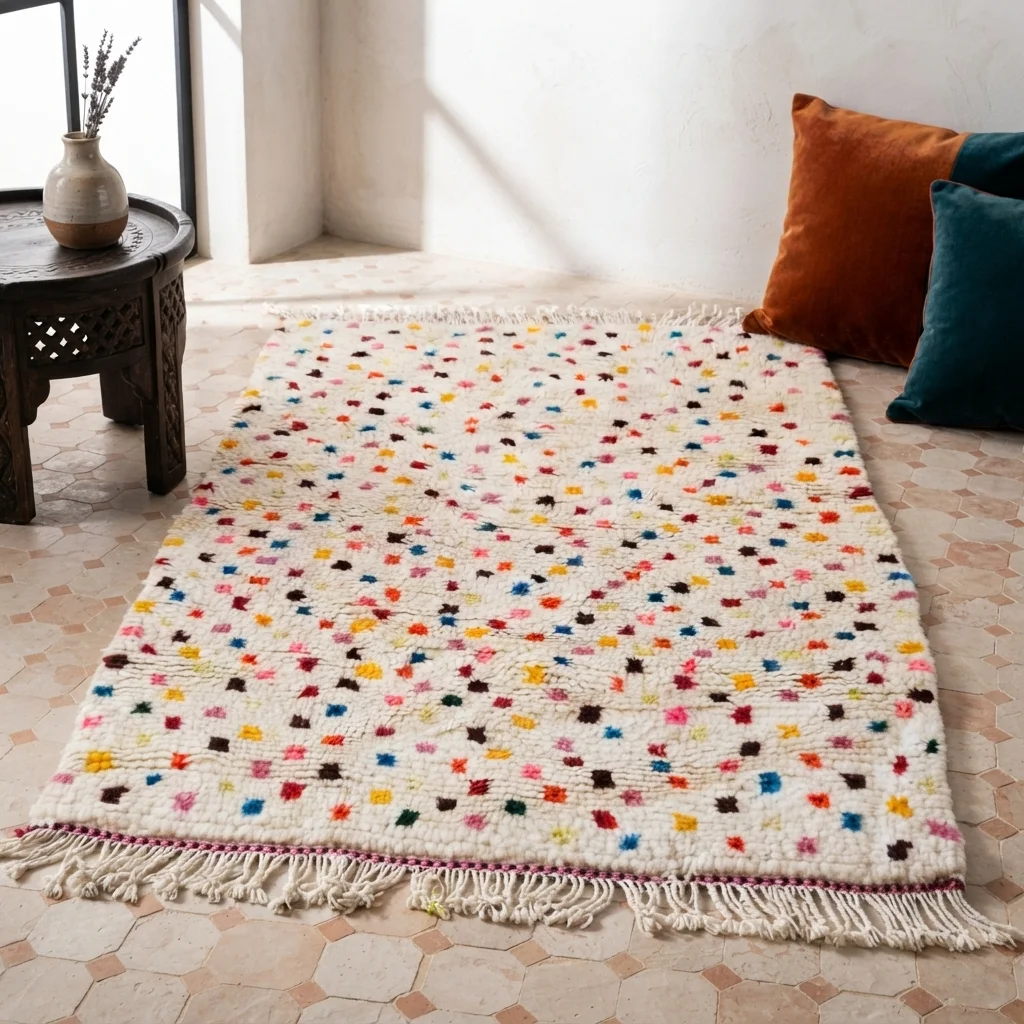 Värikäs berberimatto Azilal 1,26m x 0,93m