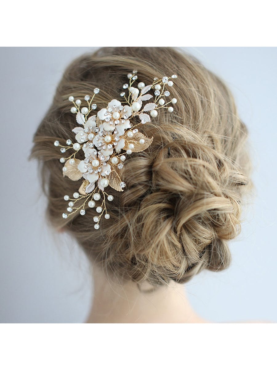 Squisito accessorio per capelli con perline di fiori fatte a mano