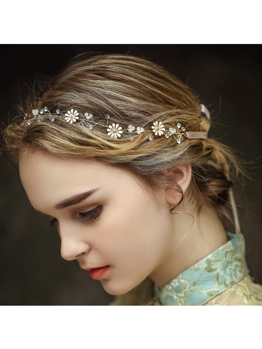 Accessorio per capelli da sposa donna elegante margherita strass