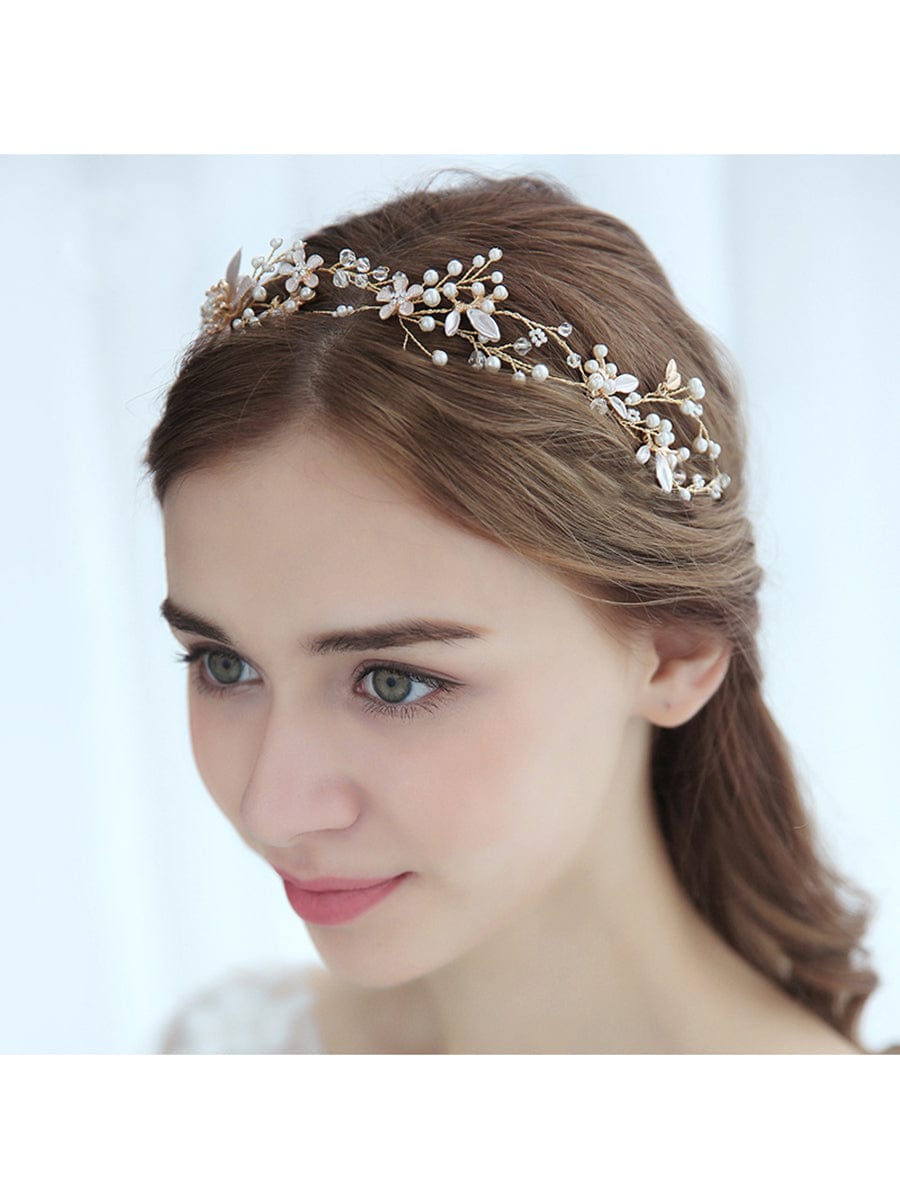 Elegante accessorio per capelli in strass con fiori dorati