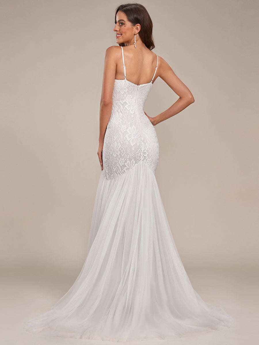 Abito da sposa a sirena con spalline e cuore