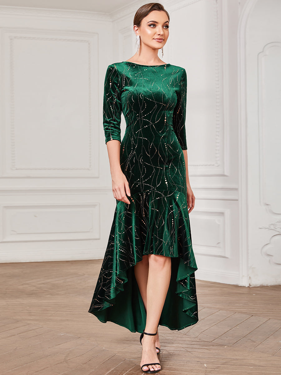 elegant Abendkleid Aus Samt Hoch-Tief