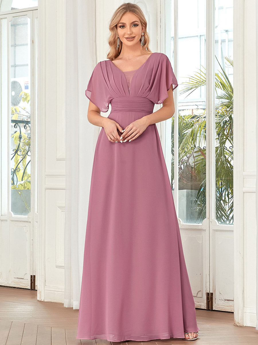 Sexy abito lungo da damigella in chiffon per le donne