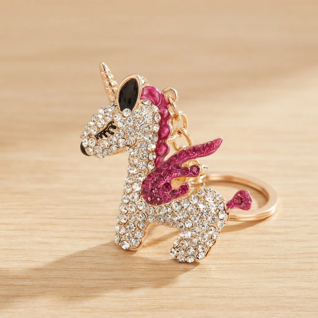 Breloc Unicorn Cristal