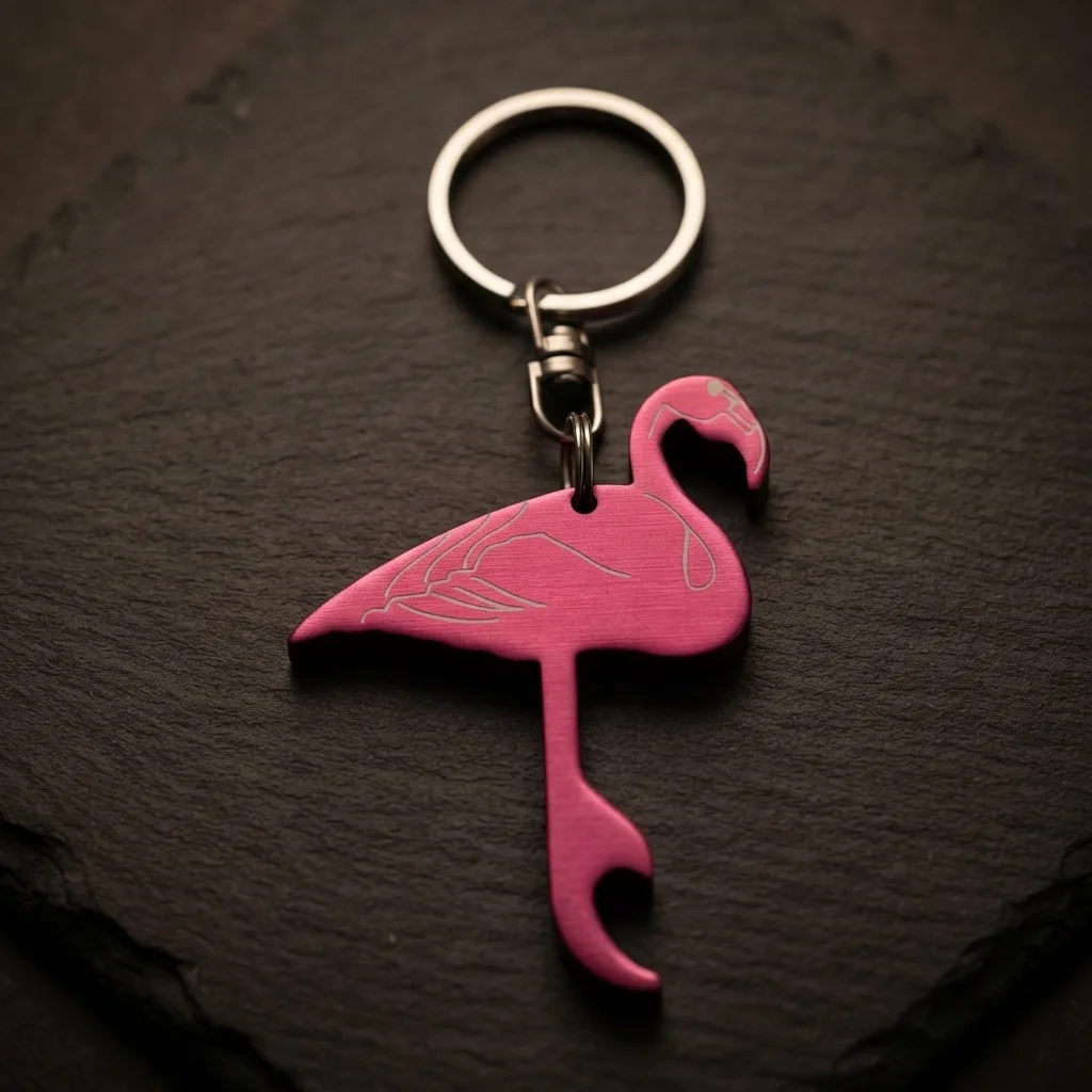 Breloc deschizător – Flamingo (Aluminiu)