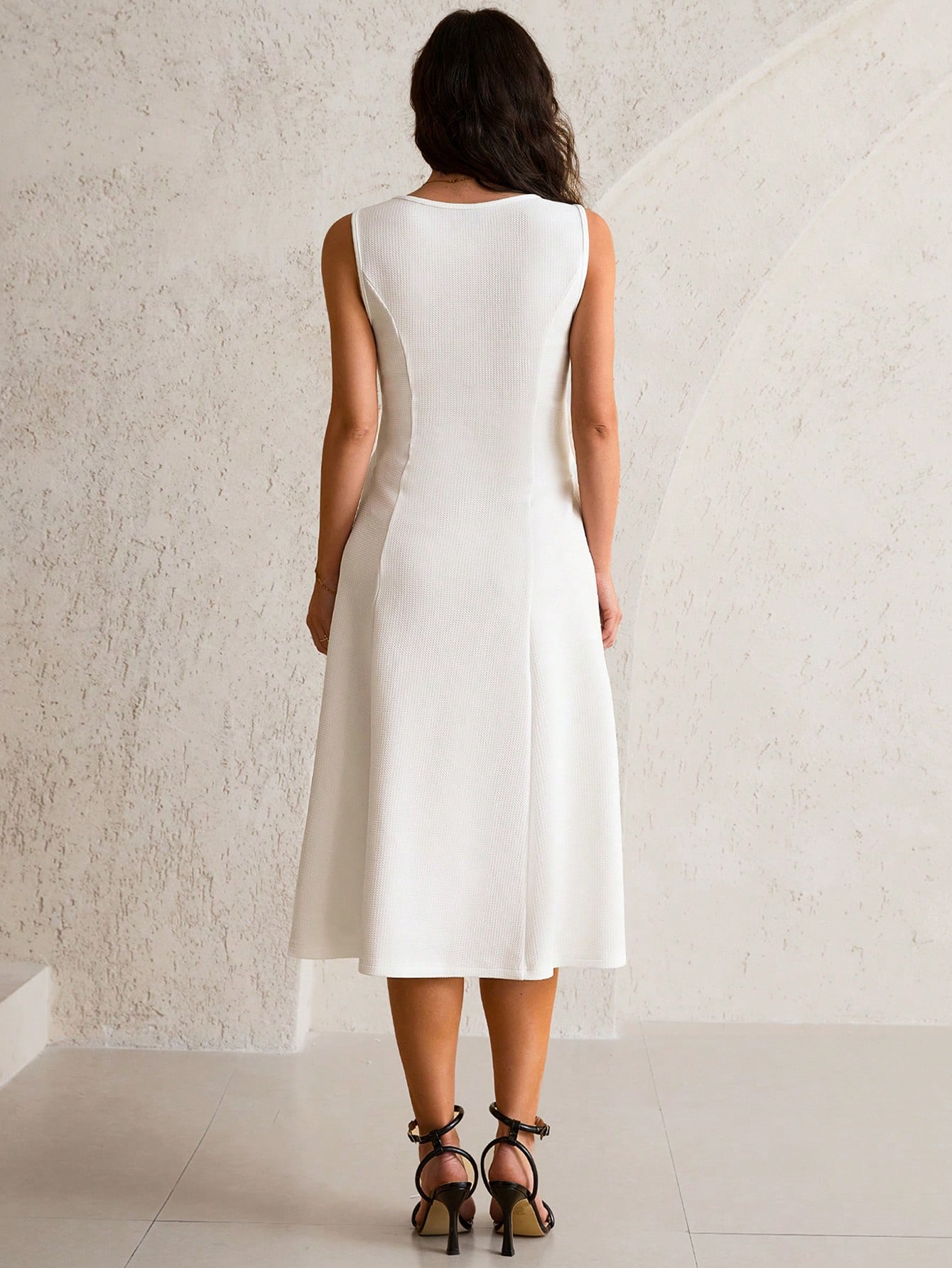 Rochie casual de maternitate fără mâneci de culoare solidă, potrivită pentru vară,ținute de sarcină