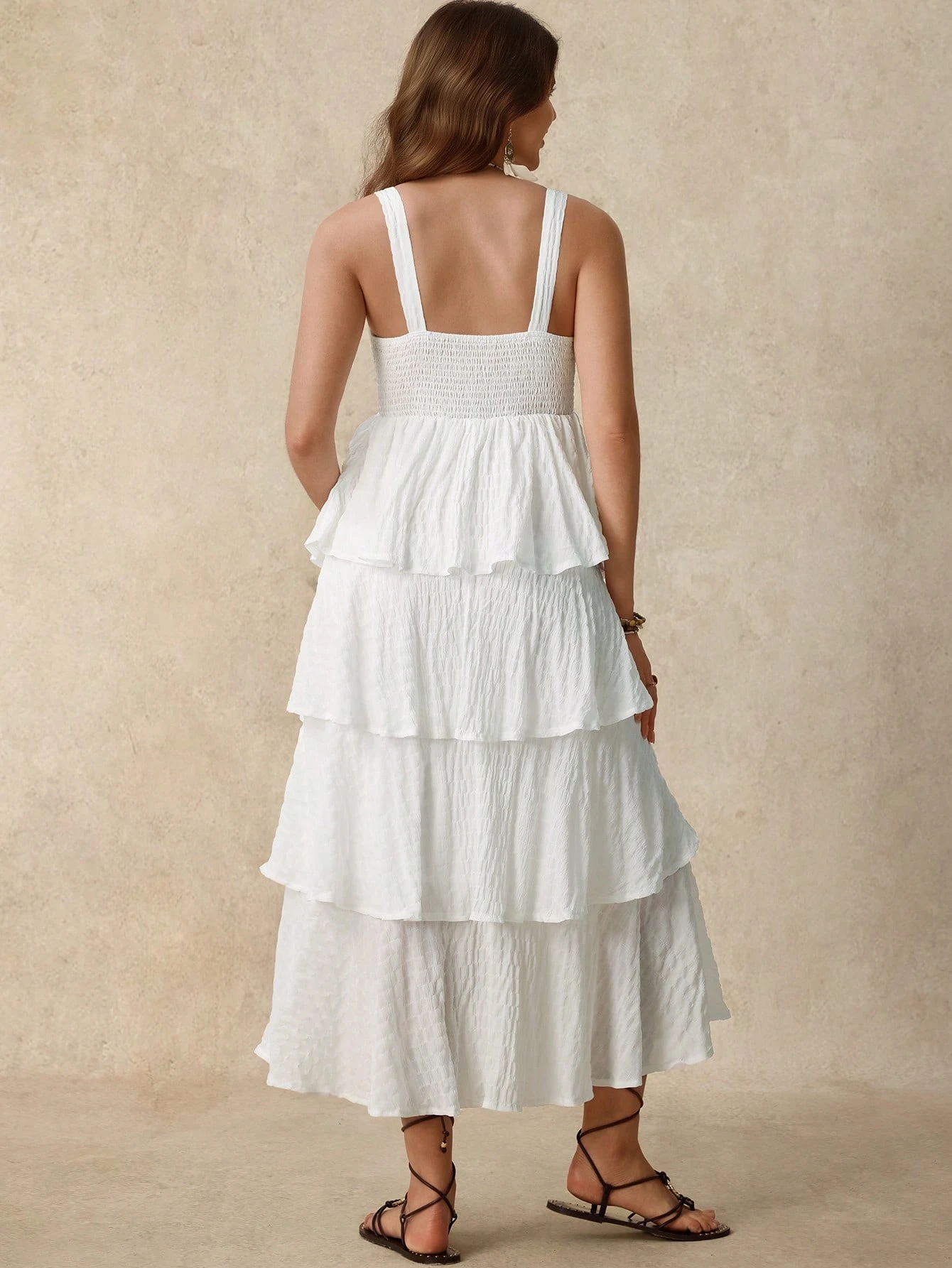 Boho mama gravidă femei de vacanță de vară culoare solidă volanat tiv spaghete curea rochie rochie de nunta invitat rochie de vacanță ținute de zi de naștere rochii pentru maternitate rochie de maternitate alb
