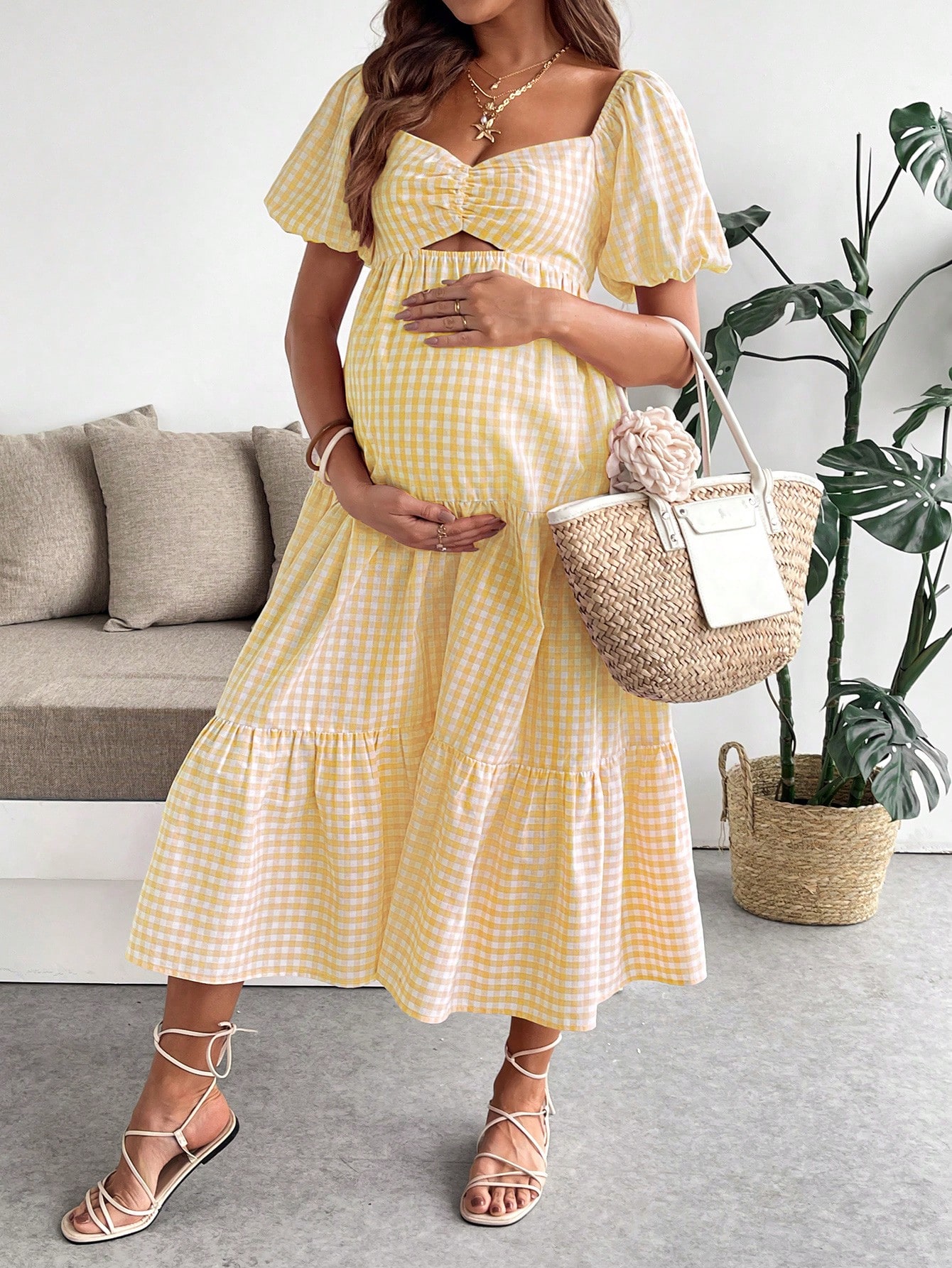 mammakjole kjole, til babyshower fest mammakjole sommer mammakjoler til sommer mammakjoler sommerkjoler mammasett til sommer mammakjole gingham kjole gul mammakjole mammakjole midikjole sommer mammakjole antrekk
