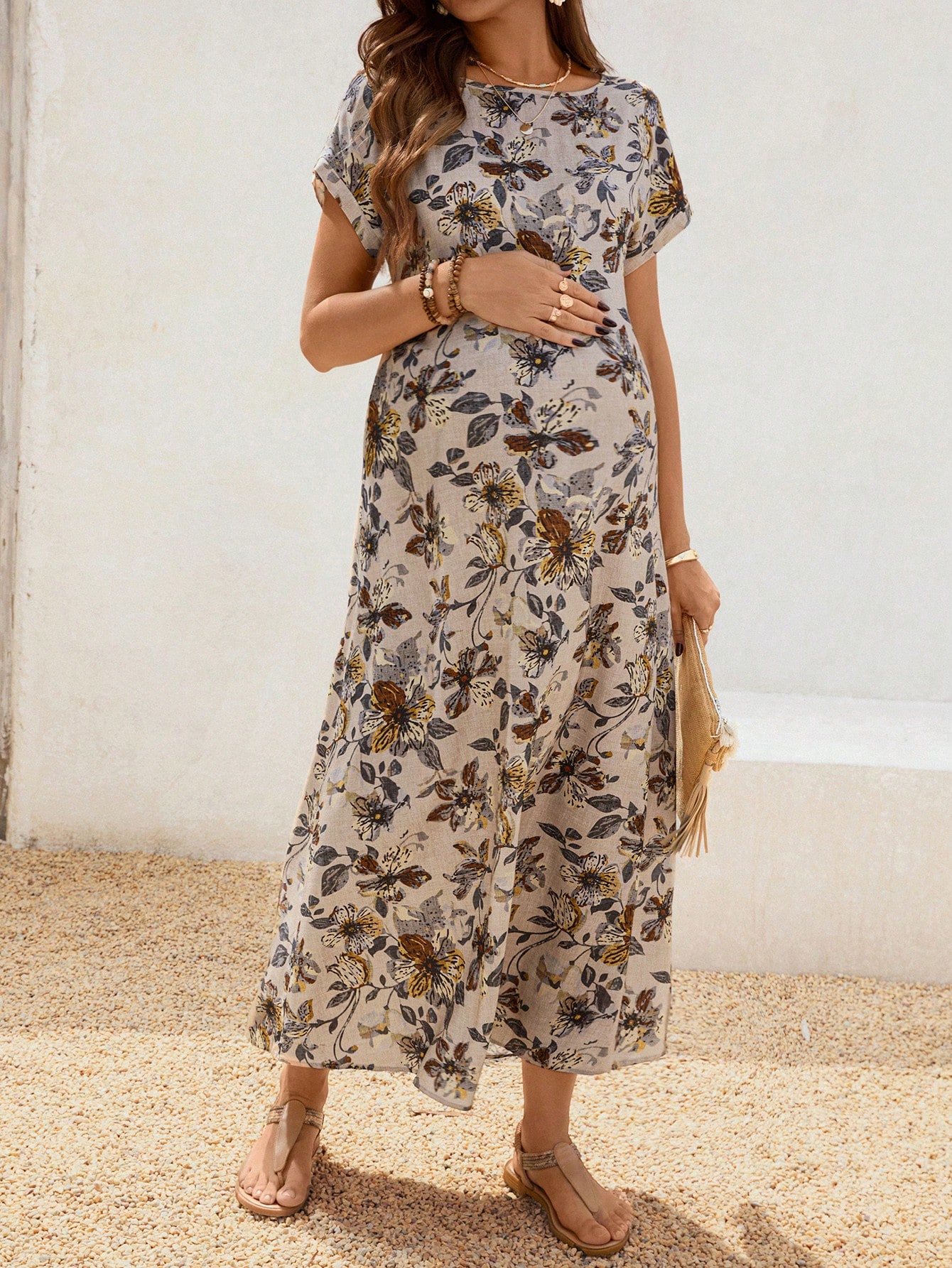 Rochie pentru gravide rochie casual de vacanță boho floral rochie de soare haine de vară rochie de vară pentru gravide